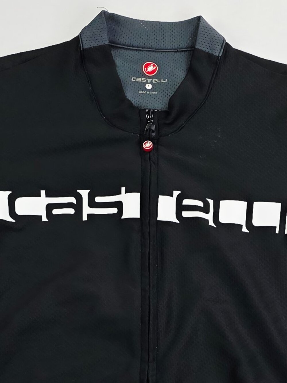 Castelli Black Gray Colorblock Scorpion Logo Mens Large Full Zip Cycling Jersey - Picture 5 of 10